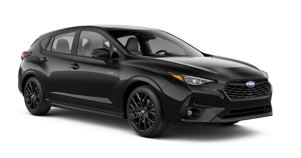 Vue 3/4 avant et latérale du Subaru Impreza RS 2025