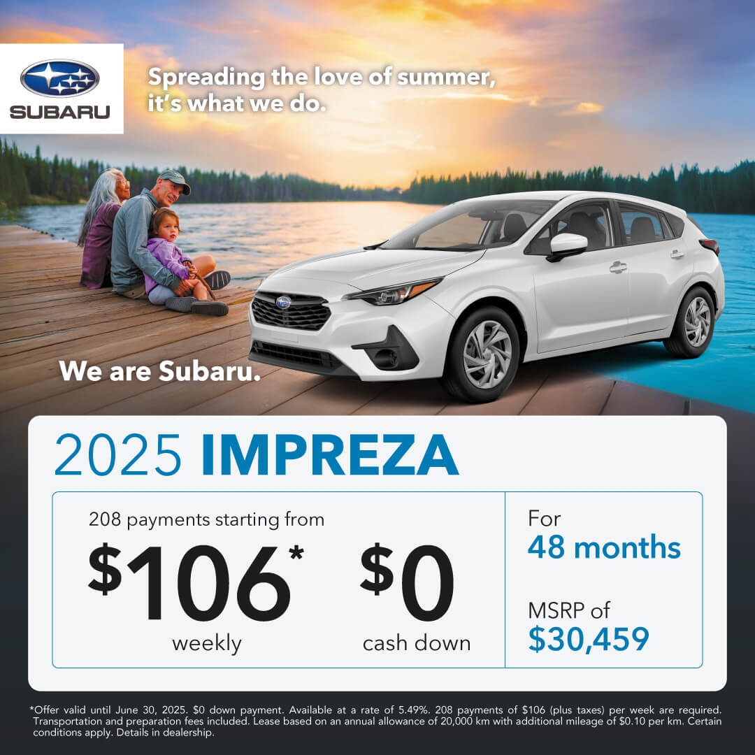 Desjardins Subaru's Monthly Special on the Subaru Impreza