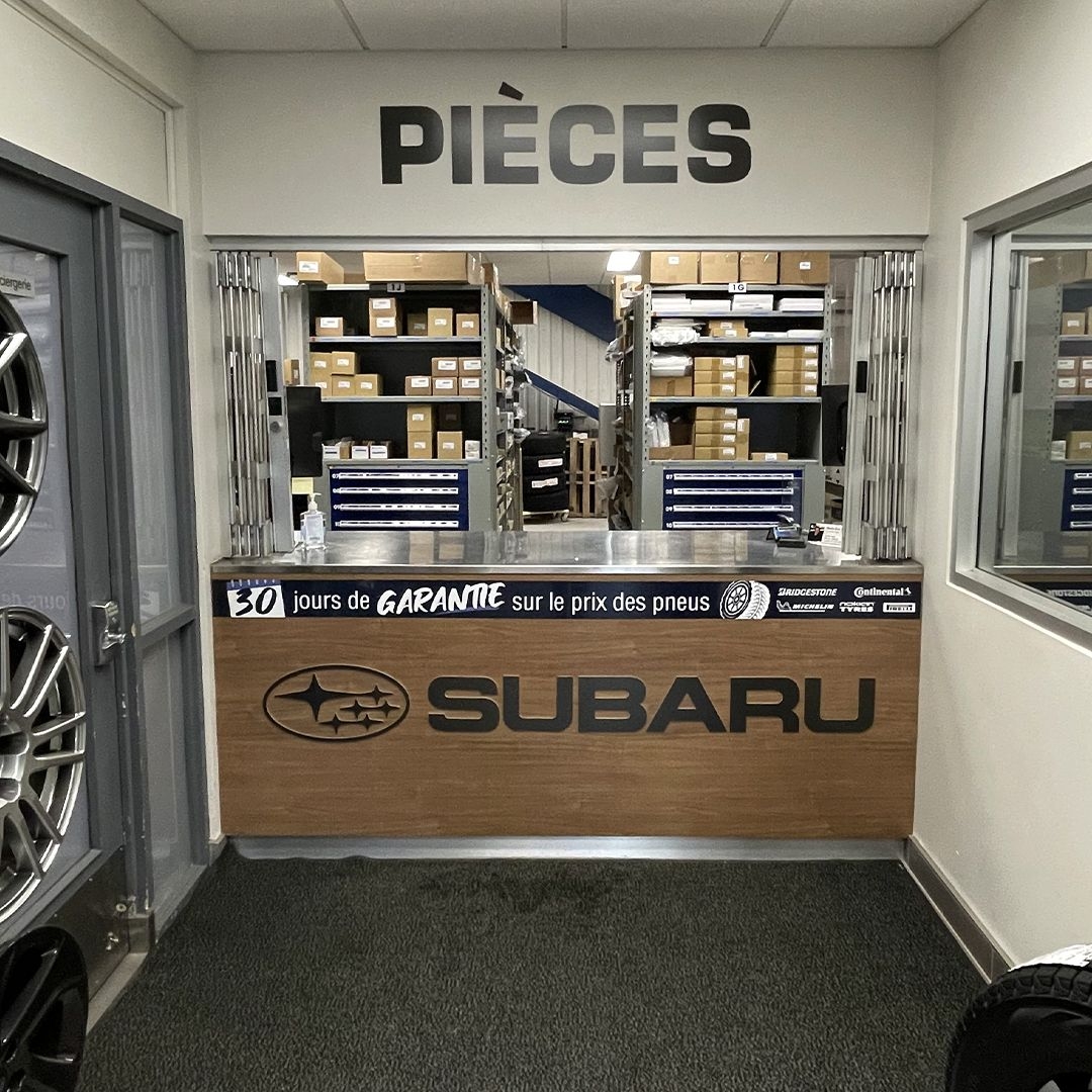 Parts counter at Desjardins Subaru.