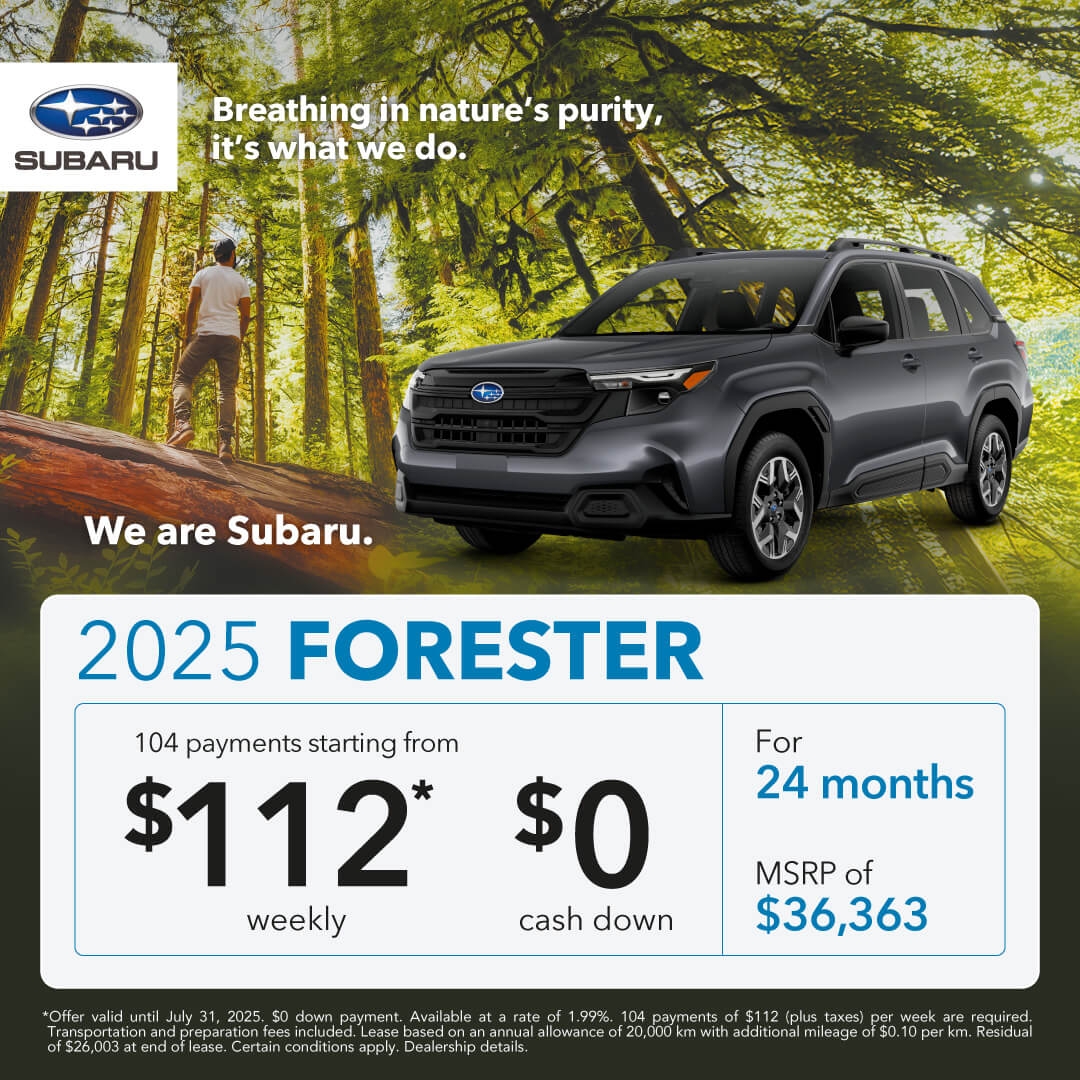 Desjardins Subaru's Monthly Special on the Subaru Forester