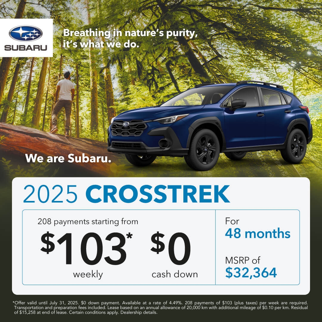 Desjardins Subaru's Monthly Special on the Subaru Crosstrek