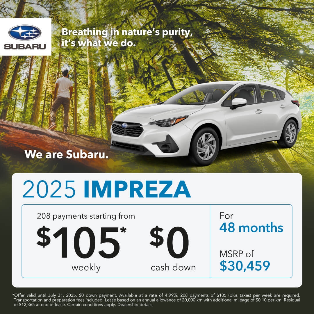 Desjardins Subaru's Monthly Special on the Subaru Impreza