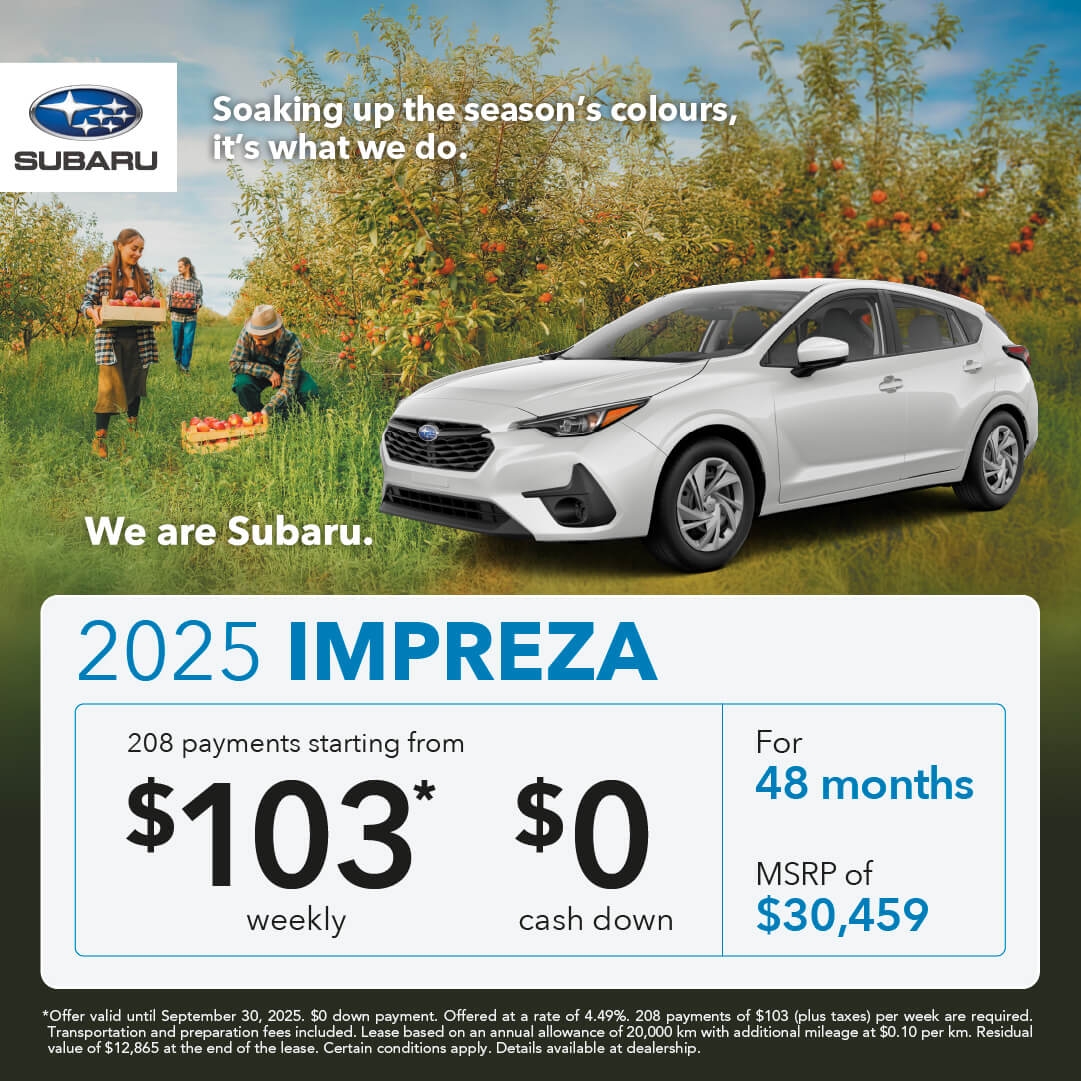 Desjardins Subaru's Monthly Special on the Subaru Impreza