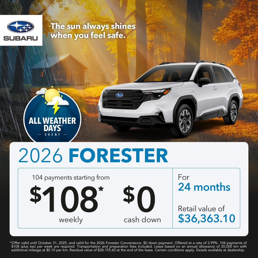 Desjardins Subaru's Monthly Special on the Subaru Forester