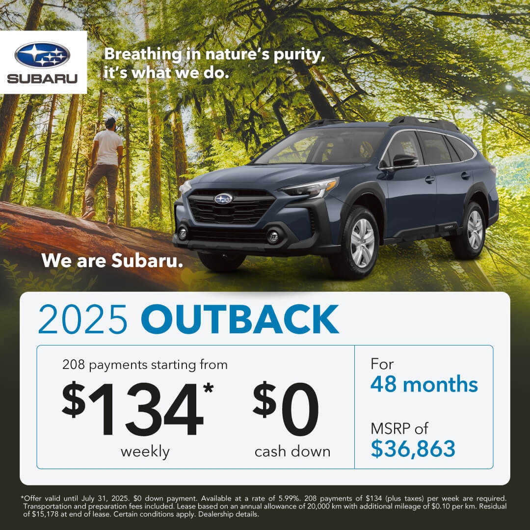 Desjardins Subaru's Monthly Special on the Subaru Outback
