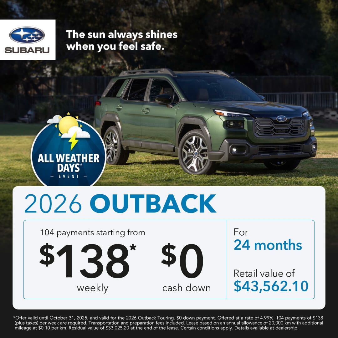 Desjardins Subaru's Monthly Special on the Subaru Outback