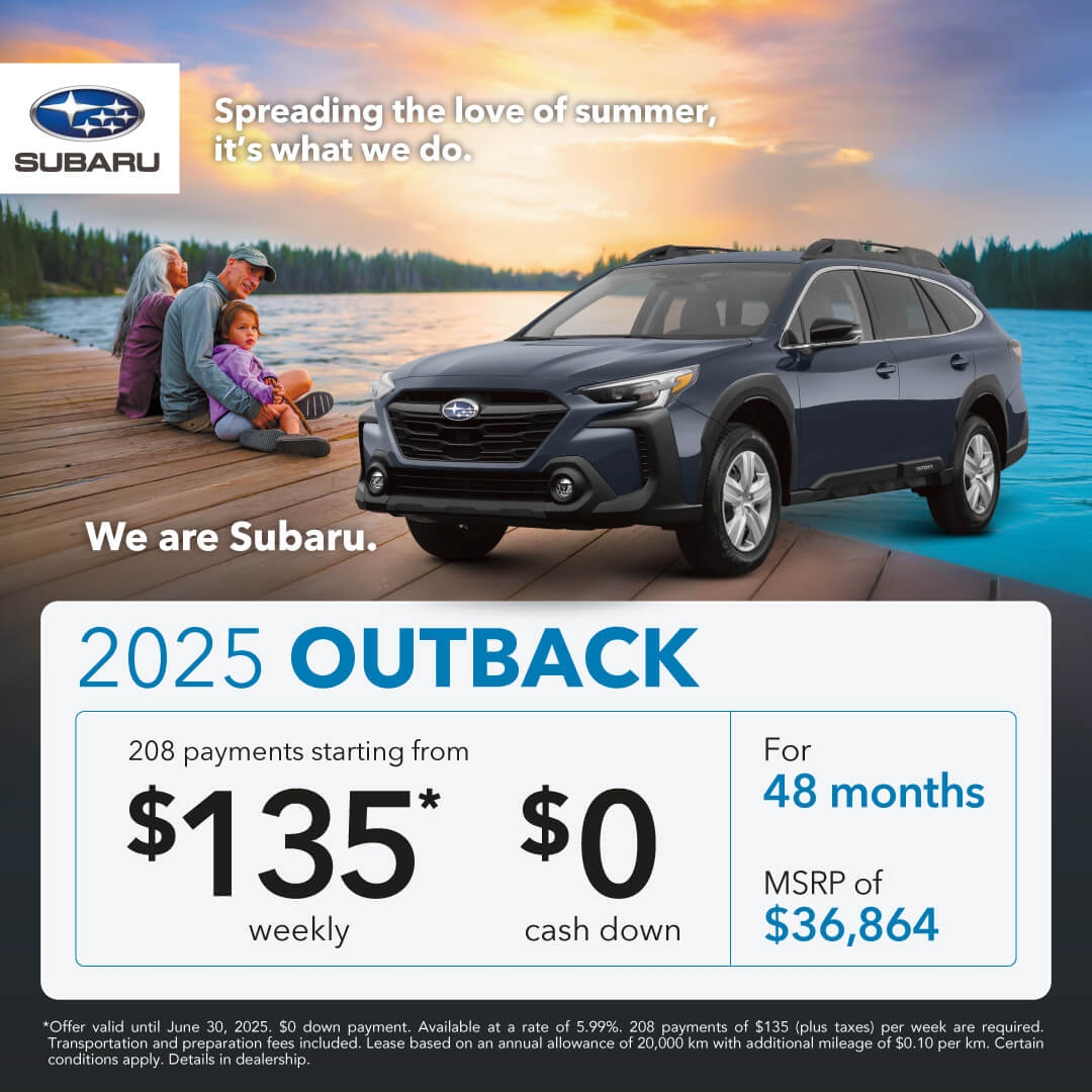 Desjardins Subaru's Monthly Special on the Subaru Outback