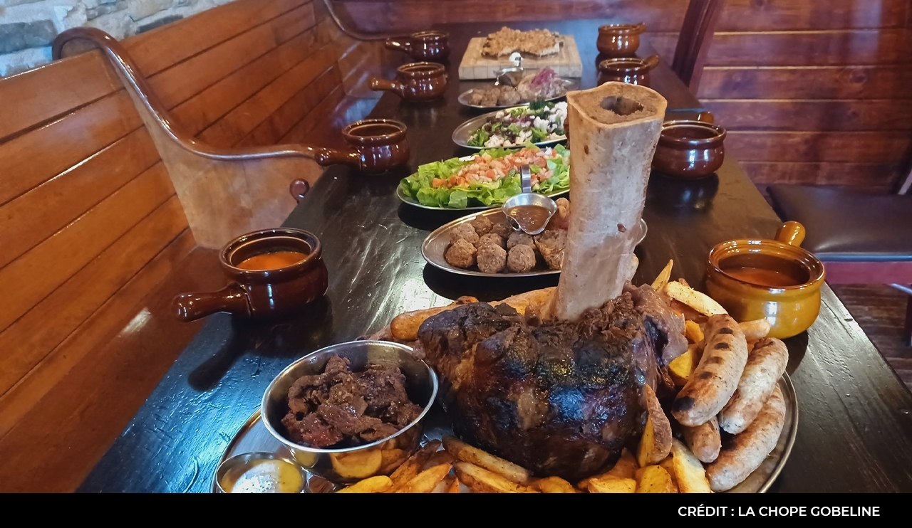 Vue d'un repas digne de la chope Gobeline